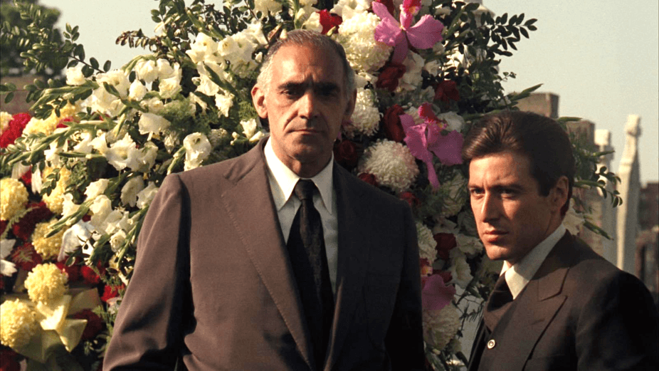 Tessio and Michael at funeral